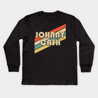 Vintage 80s Johnny Cash Kids Long Sleeve T-Shirt